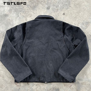 Set Jaket dan Celana Jeans Baggy Raw Denim Mewah Berkualitas Tinggi dengan Logo Custom, Gaya Streetwear, Motif Pemadam Kebakaran, dan Gesper Pengaman - Product Image 5