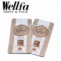 Sachet d'emballage pour café et thé 75g OEM d'usine, pochette à fond plat, emballage souple, fermeture éclair à languette en aluminium imprimée sur mesure
