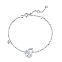 Nouveau Bracelet en Argent Sterling S925 avec Moissanite incrustée de diamants, motif gourde spirituelle, design de niche de luxe léger, pour le marché international