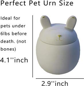 Siyah Porselen Tavşan Evcil Hayvan Urn'u-Seramik Tavşan Kremasyon Anıtı Sergileme Güçlü Sızdırmazlık - Product Image 5