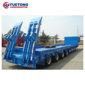 Bán remorque 4 trục nặng cổ ngỗng lowboy treo cơ khí hydraulique thang tải 40-120 tấn khung thấp giường bán Trailer