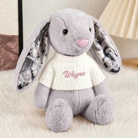 Lapin en peluche personnalisé avec photo, rembourrage en coton PP, broderie de nom, 28 cm, 40 cm, pour la décoration de la maison