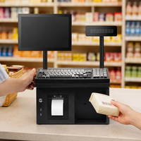 Système de point de vente tout-en-un, caisse enregistreuse, écran tactile capacitif 12,1 pouces, écran client LED simple, I5 8 Go 128 Go