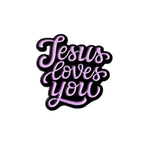 Gesus ama che tu abbia la mia schiena mi salva la tintura di spille riempite di smalto nero personalizzate in lega di zinco professionale in smalto morbido - Product Image 5