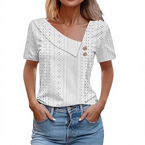 Blusa de Punto para Mujer, Estilo Casual, Manga Larga, Cuello Asimétrico en V, con Botones, Estilo Retro de Primavera, Tejido Liso y Transpirable - Product Image 2