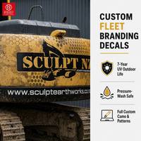 Autocollants de camouflage personnalisés Huiming pour excavatrice, motif nid d'abeille intégral, logo de l'entreprise et marquage du site web, série Komatsu PC