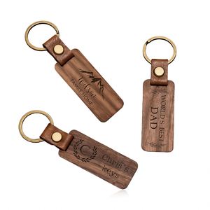 Personalized Walnut Wood Keychain with Engraved Text, Custom Wood <b>Key</b> <b>Chain</b> Keepsake Gift, Retro Wooden <b>Key</b> Ring <b>Holder</b> - Product Image 1