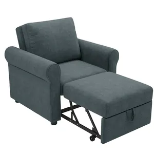 Yeni rahat Recliner kanepeler ucuz keten katlanır tekli koltuk yatak