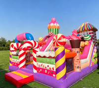 Jouets gonflables Candy, structure gonflable avec toboggan, aire de jeux gonflable pour enfants, dessin animé