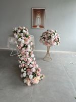 Arche florale rose artisanale neuve pour décoration de table de mariage, de salle à manger et de conférence, pour la Fête des Mères et Pâques