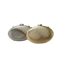 Sac de soirée ovale en acrylique métallisé effet vague, luxe léger, 2026 – Accessoire haut de gamme pour robe de soirée, pochette bandoulière luxueuse