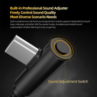 KZ-AM03 Amplificador de Auriculares Digital Portátil con Ajuste Profesional de Efectos de Sonido y Diseño de Conector en Forma de L