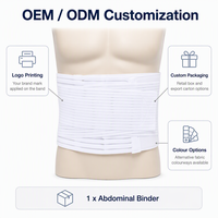 Ceinture abdominale post-chirurgicale blanche avec bande élastique côtelée pour le dos et sangles de compression superposées