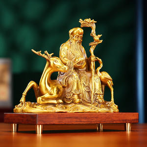 Statuetta in Ottone dell'Immortale dell'Antartide, Decorazione per la Casa, Statua di Shouxing Gong, Regalo Artigianale per Celebrazioni di Compleanno, Ornamento - Product Image 3