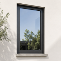 Ventana Abatible de Aluminio con Rotura de Puente Térmico, Certificación CE AS2047, Resistente al Viento y al Agua, para Hogares