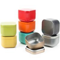 Impression de logo personnalisé 54*54*42mm 2oz 60ml mini petite boîte vide de stockage de bonbons nourriture thé cosmétique bougie bocal en métal avec couvercles