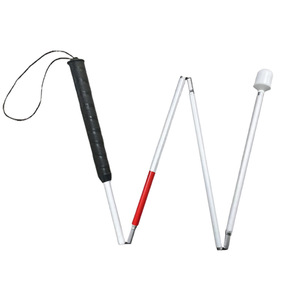 Aluminum Alloy Guide Cane 123Cm Red Reflective Non Slip Folding For Blind Travel Assistance - Product Image 2