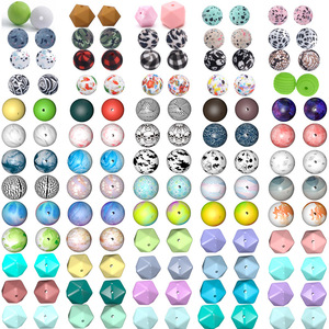 Perline all'ingrosso Perles Kralen Perlas Cuentas Abalorios De Silicona stampato 9mm 22mm 19Mm 12Mm 15Mm perline per dentizione in Silicone per bambini - Product Image 1
