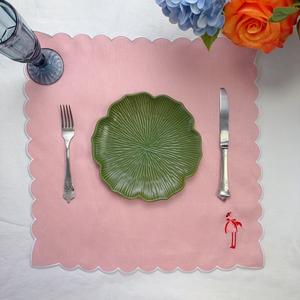 Nouvelle conception Serviette brodée flamant rose 2025 Serviettes en lin brodées personnalisées <span class=keywords><strong>LY</strong></span> - Product Image 5