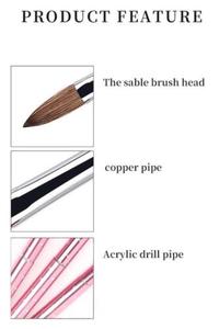 Brosse à ongles en acrylique de grande qualité Sable Hair 6 tailles de poudre monomère #2 #4 6 #8 #10 #12 - Product Image 3