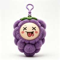 Pendentif en peluche raisin en PVC personnalisable, motif dessin animé, pour sac à dos - Poupée en peluche à collectionner