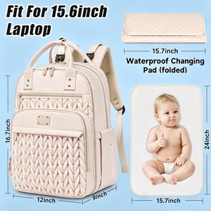 Sac à dos à couches imperméable avec matelas à langer, sangles de poussette, poche isotherme, sac de <span class=keywords><strong>maternité</strong></span> de voyage, vente en gros, fourniture directe usine - Product Image 2