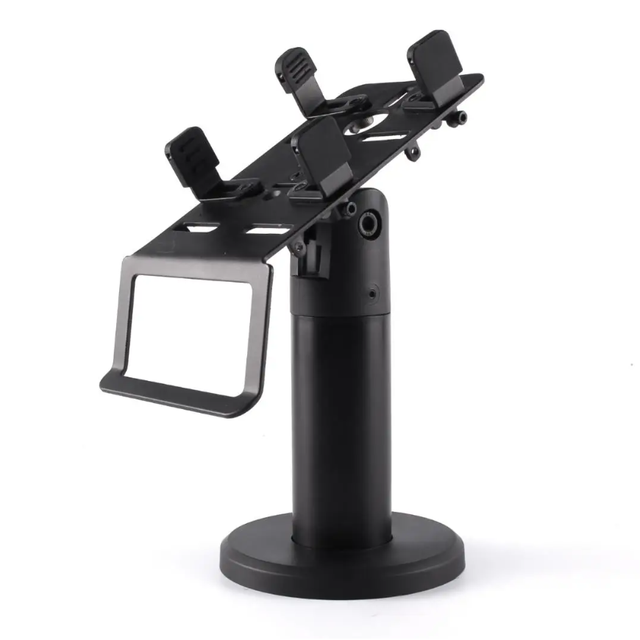 Universal Credit POS Terminal Stand Data Card Readers Adjustable Clamp Width with Tilt Swivel Adhesive