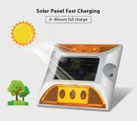 Lampe Solaire LED d'Avertissement IP68 Étanche, Réfléchissante, à Clouer pour Route, Autoroute, Cour, Lampe en Aluminium à Enfouir dans le Sol