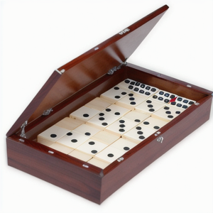 Dominos en gros de haute qualité, jeux éducatifs, ensemble de dominos double six en bois, cadeau promotionnel original, impression en gravure - Product Image 1