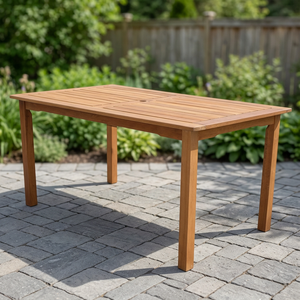 Solid Tropical Wood BNE Serene Modern Dining Table High Durability Living Room Furniture for Indoor Outdoor Pool Side Use - Product Image 2