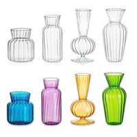 Vase de table moderne en verre borosilicate transparent, pour fleurs courtes, petites roses, décoration de mariage et de maison, couleur personnalisable