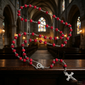 Blanco La San Judas Rojos Niños avec San Benito, en gros, de roses aux tons terreux, Israël, chapelet catholique haut de gamme - Product Image 5