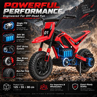 Moto électrique pour enfants haute puissance 24V, grande taille, tout-terrain, avec freins à disque et pneus anti-crevaison