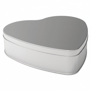 <b>Heart</b> Shape 1 lt Cookie <b>Chocolate</b> Baklava <b>Heart</b> shaped Seamless Tin Box 205 x 195 mm x H45mm Slip Lid - Product Image 2