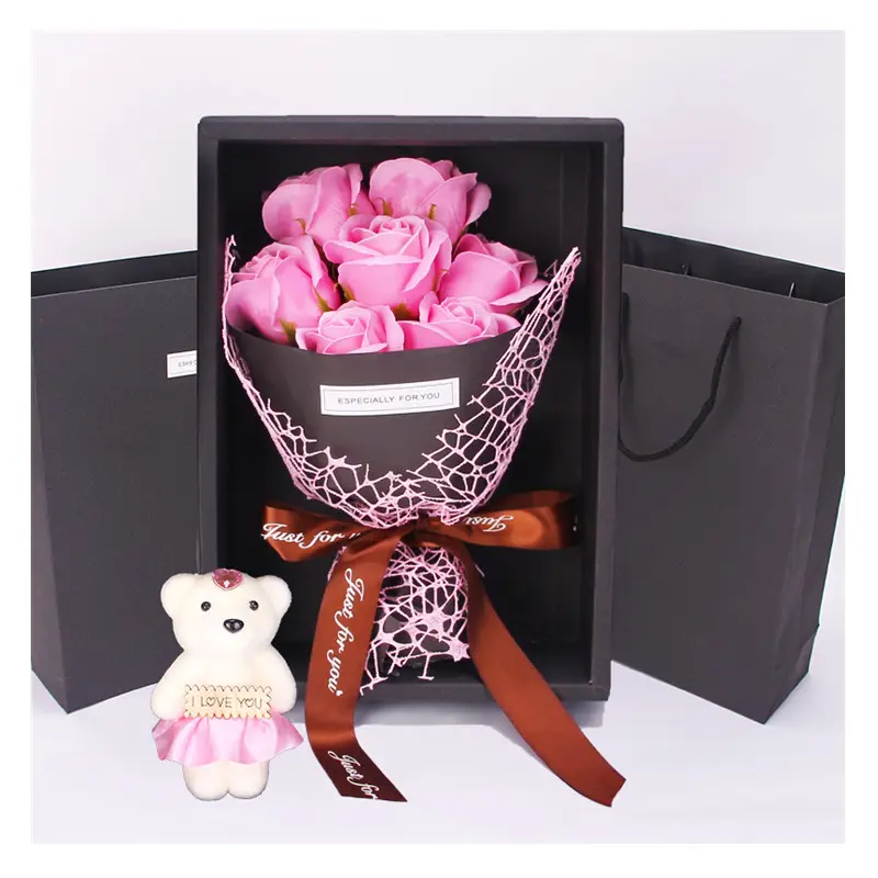 Xingsheng Beste Waarde Rose Zeep Bloem 2021 Mini Gedroogde Bloem Boeket Valentijnsdag Gift Dozen