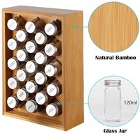 Organisateur à épices en bambou, support pour herbes et épices, avec 23 bocaux en verre, nouveau Design, offre spéciale, 2021