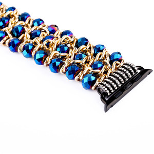 Bracelet en pierre pour <span class=keywords><strong>Apple</strong></span> <span class=keywords><strong>Watch</strong></span> <span class=keywords><strong>série</strong></span> SE <span class=keywords><strong>6</strong></span> 5 4 3 2 1 40mm 44mm 38mm 42mm pour hommes et femmes, perles bling-bling - Product Image 4