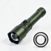 Lampe torche tactique LED longue portée, zoom télescopique, alliage d'aluminium, lanterne COB ultra-lumineuse, rechargeable, torche de randonnée en plein air