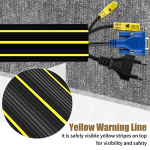 10ft Floor Cable Cover 3 canaux Cable Tray Cable Protector Floor <span class=keywords><strong>PVC</strong></span> Trunking Roll Protector - Product Image 3