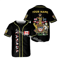 Vente en gros à bas prix Drapeau du Canada personnalisé Feuille d'érable canadienne fait maillot de baseball respirant Chemises de baseball pour hommes à vendre