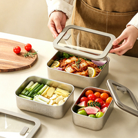 Boîte à lunch bento en titane pur, écologique, portable, anti-fuite, pour adultes, récipient de stockage alimentaire pour réfrigérateur