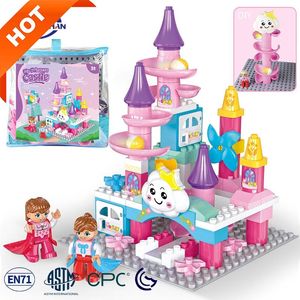 Amazon Hot Bán Công Chúa Lâu Đài 85Pcs Trẻ Em Đồ Chơi Đá Cẩm Thạch Chạy Trò Chơi Mê Cung Bóng Theo Dõi Thiết Lập Xây Dựng Khối Gạch - Product Image 1