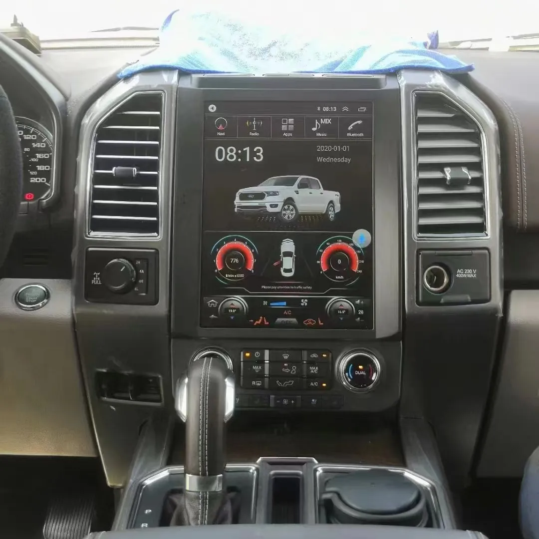 Автомобильный радиоприемник на Android с экраном 12,1 дюйма Тесла для Ford F150, F250, F350, 2015-2019, автомобильный стерео радиоприемник, магнитофон, мультимедийный плеер