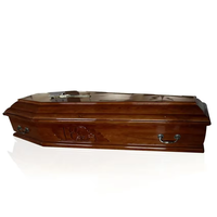 Cercueil en bois de style européen pour adultes, 220 pouces cubes, designs et couleurs personnalisables, finition haute brillance pour inhumation
