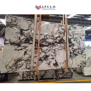 โรงงานราคาสีขาวหินอ่อนสีม่วงเส้นเลือดสีม่วงCalacatta/Calaccata ViolaสีแดงCarrara Marble Slab