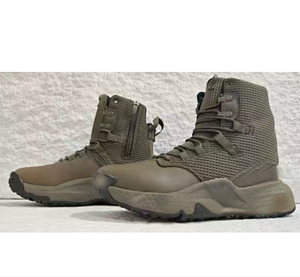 Bottes d'été respirantes vert olive TSB18 avec fermeture éclair latérale, hauteur moyenne, sans fermeture éclair latérale, en stock - Product Image 1