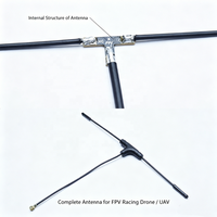 Antenne omnidirectionnelle mini FPV professionnelle à gain élevé 433 MHz-5,8 GHz, type dipôle T, connecteur UFL pour drone FPV, récepteur UAV