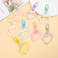 Nouveau porte-clés tête de chat creuse semi-fait main, accessoire pendentif mignon polyvalent pour sac à dos, cadeau pour meilleure amie et couple