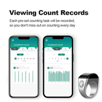 Bague Smart Zikr 2025 Sans Fil WiFi, Compteur Tasbih avec Alarme, Télécommande et Application Mobile, Boîtier en Plastique pour Pro Max 2025