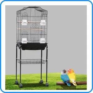 핫세일 중형 친환경 플라스틱 유리 새장 사계절용 OEM/펫스로얄 브랜드 도매 CE 인증 제3자 테스트 검정색 - Product Image 3